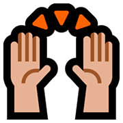 🙌🏼 Emoji Manos Levantadas Celebrando: Tono De Piel Claro Medio en Microsoft Windows 10 Fall Creators Update.