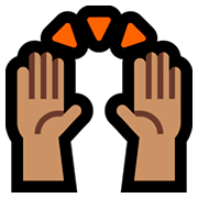 Emoji 🙌🏽 Mani Alzate: Carnagione Olivastra su Microsoft Windows 10 Fall Creators Update.