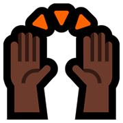 🙌🏿 Emoji zwei erhobene Handflächen: dunkle Hautfarbe Microsoft Windows 10 Fall Creators Update.