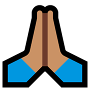 Emoji 🙏🏽 Mani Giunte: Carnagione Olivastra su Microsoft Windows 10 Fall Creators Update.