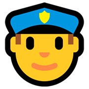 Émoji 👮 Officier De Police sur Microsoft Windows 10 Fall Creators Update.