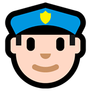 👮🏻 Emoji Polizist(in): helle Hautfarbe Microsoft Windows 10 Fall Creators Update.