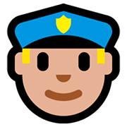👮🏼 Emoji Policial: Pele Morena Clara na Microsoft Windows 10 Fall Creators Update.