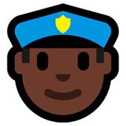 👮🏿 Emoji Agente De Policía: Tono De Piel Oscuro en Microsoft Windows 10 Fall Creators Update.