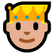 🤴🏼 Emoji Príncipe: Tono De Piel Claro Medio en Microsoft Windows 10 Fall Creators Update.