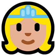 Émoji 👸🏼 Princesse : Peau Moyennement Claire sur Microsoft Windows 10 Fall Creators Update.