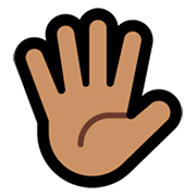 🖐🏽 Emoji Mão Aberta Com Os Dedos Separados: Pele Morena na Microsoft Windows 10 Fall Creators Update.