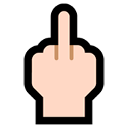 Emoji 🖕🏻 Dito Medio: Carnagione Chiara su Microsoft Windows 10 Fall Creators Update.