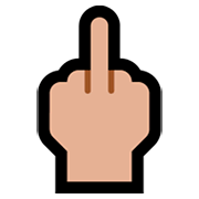 Emoji 🖕🏼 Dito Medio: Carnagione Abbastanza Chiara su Microsoft Windows 10 Fall Creators Update.