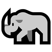 Émoji 🦏 Rhinocéros sur Microsoft Windows 10 Fall Creators Update.
