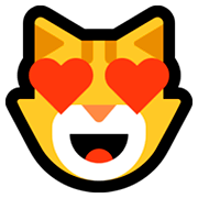 Emoji 😻 Gatto Innamorato su Microsoft Windows 10 Fall Creators Update.