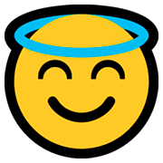 Emoji 😇 Faccina Con Sorriso E Aureola su Microsoft Windows 10 Fall Creators Update.