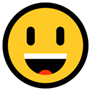 😃 Emoji grinsendes Gesicht mit großen Augen Microsoft Windows 10 Fall Creators Update.