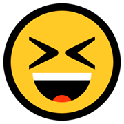 Emoji 😆 Sorriso A Bocca Aperta Con Occhi Chiusi su Microsoft Windows 10 Fall Creators Update.