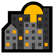 Emoji 🌇 Tramonto su Microsoft Windows 10 Fall Creators Update.