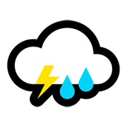 Emoji ⛈️ Temporale su Microsoft Windows 10 Fall Creators Update.