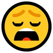 Emoji 😫 Faccina Stanca su Microsoft Windows 10 Fall Creators Update.