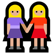 👭🏼 Emoji händchenhaltende Frauen: mittelhelle Hautfarbe Microsoft Windows 10 Fall Creators Update.
