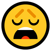 Emoji 😩 Faccina Esausta su Microsoft Windows 10 Fall Creators Update.