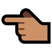 👈🏽 Emoji Dorso Da Mão Com Dedo Indicador Apontando Para A Esquerda: Pele Morena na Microsoft Windows 10 Fall Creators Update.