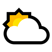 🌥️ Emoji Sol Detrás De Una Nube Grande en Microsoft Windows 10 Fall Creators Update.