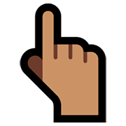 👆🏽 Emoji Dorso Da Mão Com Dedo Indicador Apontando Para Cima: Pele Morena na Microsoft Windows 10 Fall Creators Update.