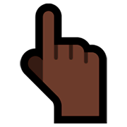 👆🏿 Emoji Dorso Da Mão Com Dedo Indicador Apontando Para Cima: Pele Escura na Microsoft Windows 10 Fall Creators Update.