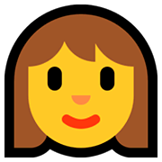 Emoji 👩 Donna su Microsoft Windows 10 Fall Creators Update.