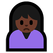 🙍🏿‍♀️ Emoji missmutige Frau: dunkle Hautfarbe Microsoft Windows 10 Fall Creators Update.