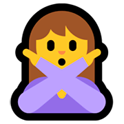 Emoji 🙅‍♀️ Donna Con Gesto Di Rifiuto su Microsoft Windows 10 Fall Creators Update.