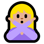 🙅🏼‍♀️ Emoji Frau mit überkreuzten Armen: mittelhelle Hautfarbe Microsoft Windows 10 Fall Creators Update.