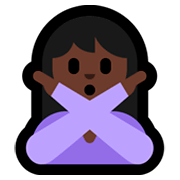 🙅🏿‍♀️ Emoji Mulher Fazendo Gesto De «não»: Pele Escura na Microsoft Windows 10 Fall Creators Update.