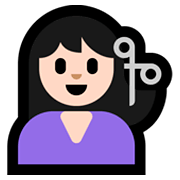 💇🏻‍♀️ Emoji Frau beim Haareschneiden: helle Hautfarbe Microsoft Windows 10 Fall Creators Update.