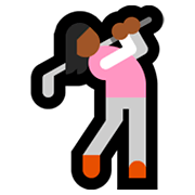 🏌🏾‍♀️ Emoji Mujer Jugando Al Golf: Tono De Piel Oscuro Medio en Microsoft Windows 10 Fall Creators Update.