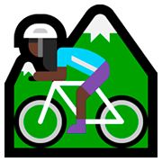 🚵🏿‍♀️ Emoji Mountainbikerin: dunkle Hautfarbe Microsoft Windows 10 Fall Creators Update.