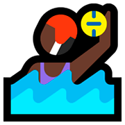 Emoji 🤽🏿‍♀️ Pallanuotista Donna: Carnagione Scura su Microsoft Windows 10 Fall Creators Update.
