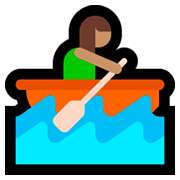 Emoji 🚣🏽‍♀️ Donna In Barca A Remi: Carnagione Olivastra su Microsoft Windows 10 Fall Creators Update.