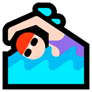 🏊🏻‍♀️ Emoji Mujer Nadando: Tono De Piel Claro en Microsoft Windows 10 Fall Creators Update.