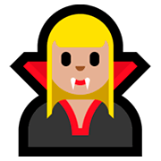 🧛🏼‍♀️ Emoji weiblicher Vampir: mittelhelle Hautfarbe Microsoft Windows 10 Fall Creators Update.