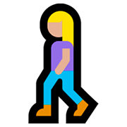 🚶🏼‍♀️ Emoji Mujer Caminando: Tono De Piel Claro Medio en Microsoft Windows 10 Fall Creators Update.