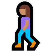 🚶🏽‍♀️ Emoji Mujer Caminando: Tono De Piel Medio en Microsoft Windows 10 Fall Creators Update.