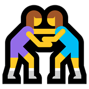 Emoji 🤼‍♀️ Lottatrici su Microsoft Windows 10 Fall Creators Update.