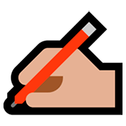 ✍🏼 Emoji Escrevendo à Mão: Pele Morena Clara na Microsoft Windows 10 Fall Creators Update.