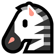 Emoji 🦓 Zebra su Microsoft Windows 10 Fall Creators Update.
