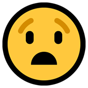 Emoji 😧 Faccina Angosciata su Microsoft Windows 10 May 2019 Update.