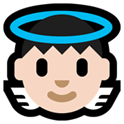 👼🏻 Emoji Bebé ángel: Tono De Piel Claro en Microsoft Windows 10 May 2019 Update.