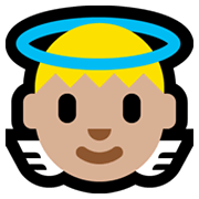 👼🏼 Emoji Bebé ángel: Tono De Piel Claro Medio en Microsoft Windows 10 May 2019 Update.