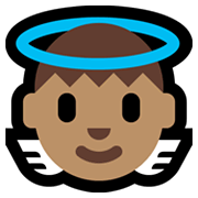 👼🏽 Emoji Bebé ángel: Tono De Piel Medio en Microsoft Windows 10 May 2019 Update.