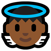 👼🏾 Emoji Putte: mitteldunkle Hautfarbe Microsoft Windows 10 May 2019 Update.