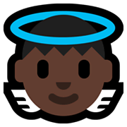 👼🏿 Emoji Putte: dunkle Hautfarbe Microsoft Windows 10 May 2019 Update.